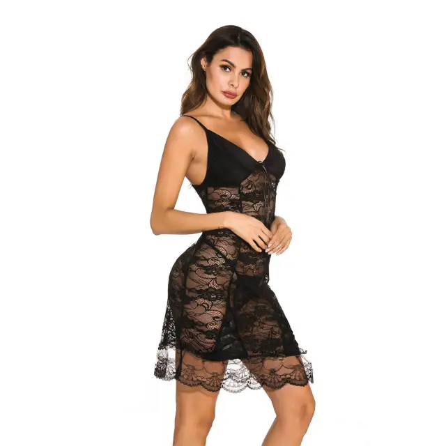 OOVOV Women Babydoll Lingerie Lace Chemise Halter Nightwear Teddy Dress