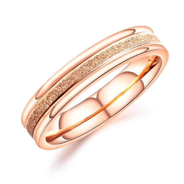 OOVOV Womens Ring Rose Gold Plated Stainless Steel Inlaid Zircon Ladies Ring