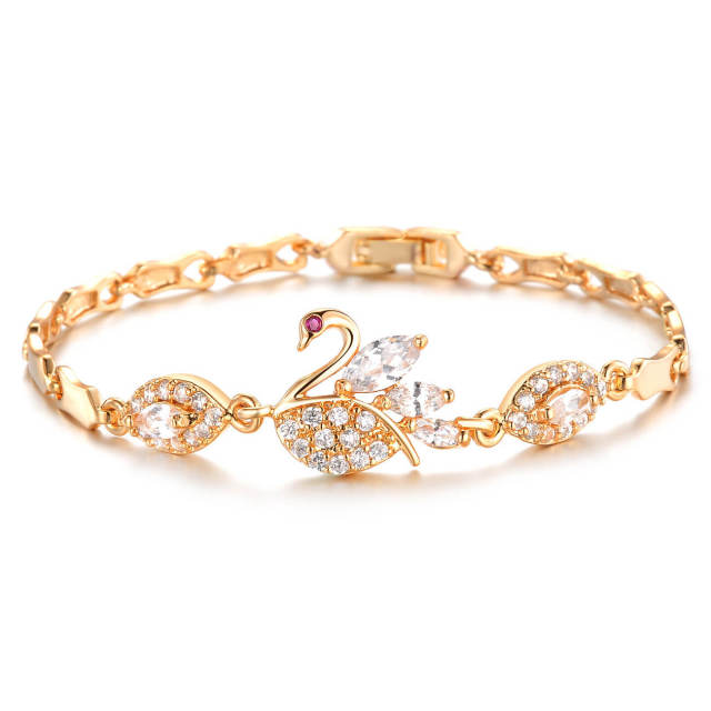 Women Girl Bracelets Gold Plated Zirconia Bracelet