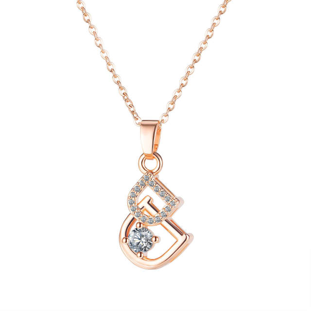 OOVOV Womens Rose Gold Plated Necklace Adjustable Titanium Steel Chain Zircon Clavicle Necklaces Choker