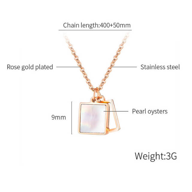 OOVOV Stainless Steel Shell Charm Necklace Trendy Pendant Choker Jewelry for Women Girls