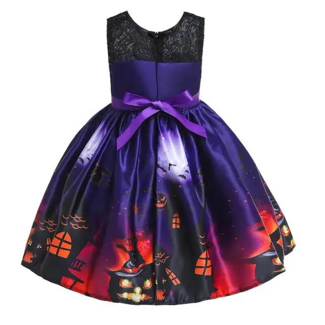 OOVOV Baby Girl Cosplay Dress Halloween Costume For Kids Children Vampire Pumpkin Dresses Party Halloween Role Playing Dress