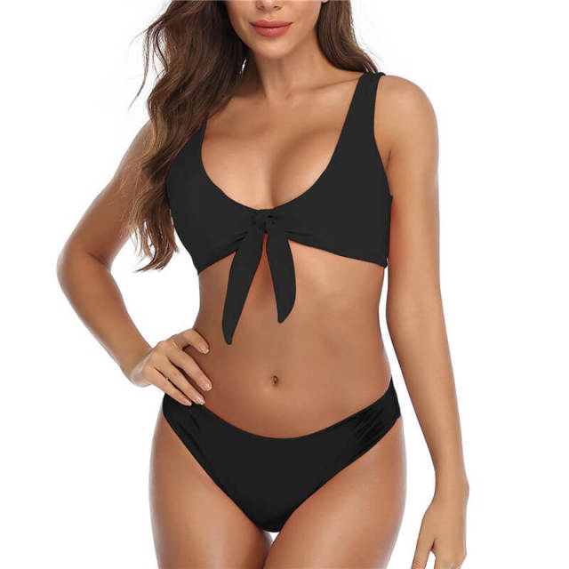 OOVOV Women's Padded Push up Bikini Sets Tie Knot Two Piece Swimsuit for Women Bathing Suits