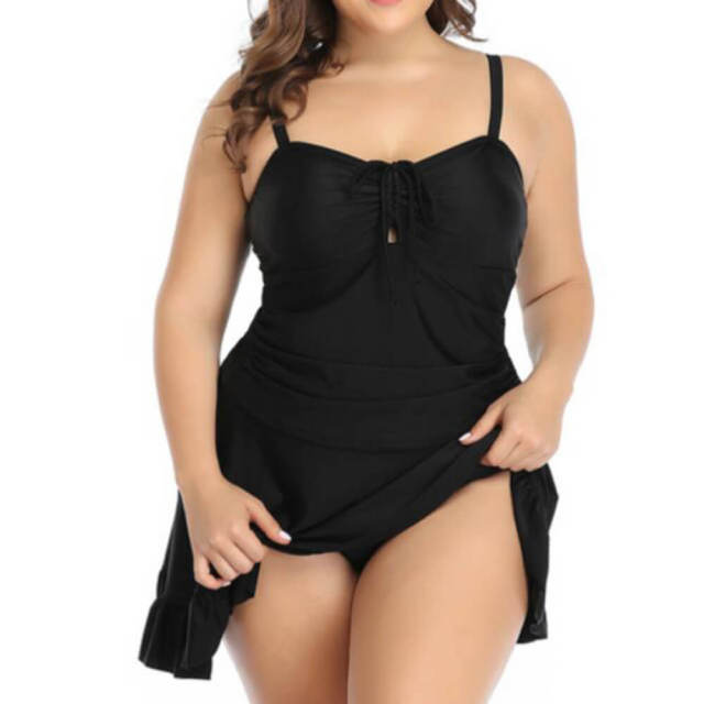 Women's Plus Size Bikini Sling Printing Corset Waist Tankini Sexy Beach Swimsuit Skirt Split Swimsuit Bathing Suit Two Piece Swimdress