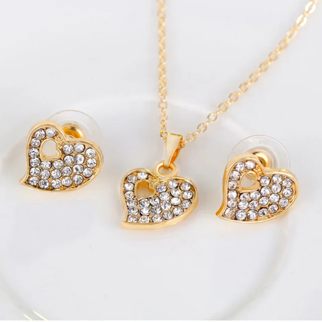 OOVOV Women Butterfly Set 4Pcs Zircon Necklace Earrings Bracelet Ring Ladies Gift Jewelry Gold Plating