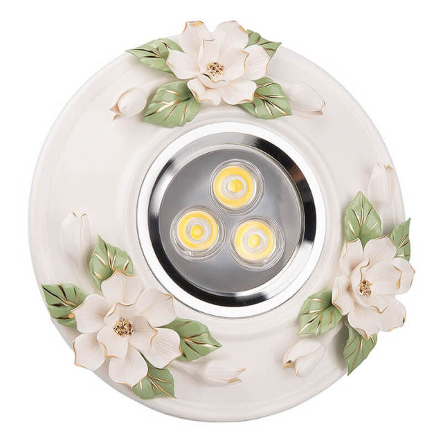 OOVOV Aisle Ceiling Lights 5W LED Ceramics Flowers Balcony Lamp Hallway Light Downlight Flush Mounting Hole Diameter 7cm-9cm