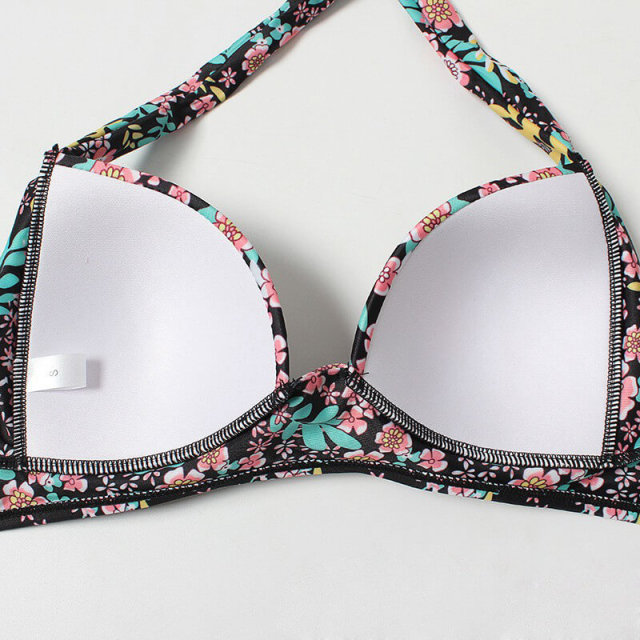 OOVOV High Waist Bikini Set for Women Tummy Control Swimsuit 2 Piece Floral Printed Plus Size Swimwear