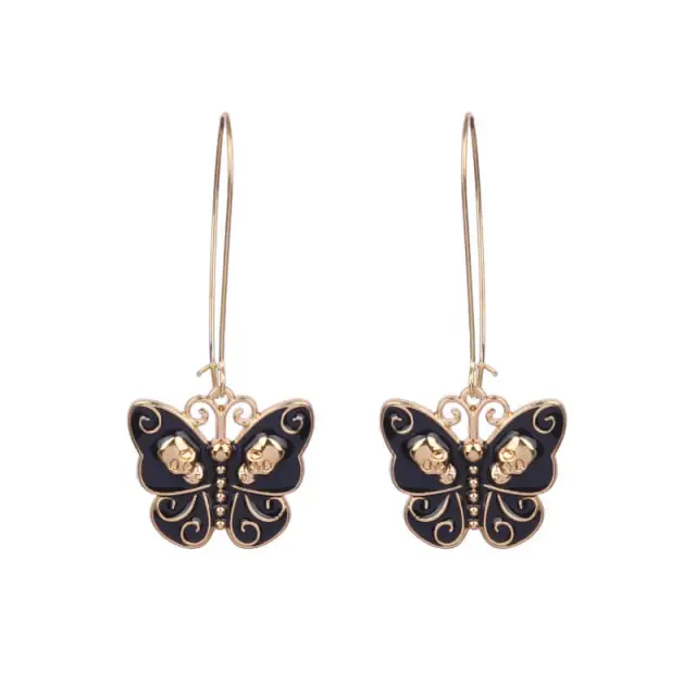 Halloween Earrings Skull Butterfly Long-Hook Drop Eardrop