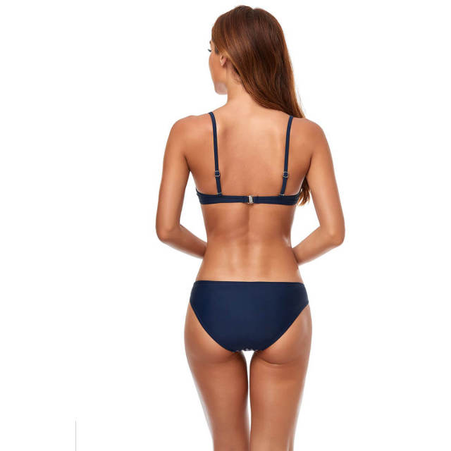 OOVOV Women's Bikini Sets,Stripe Printing Bikini Swimsuit Two Piece Adjustable Bathing Suits