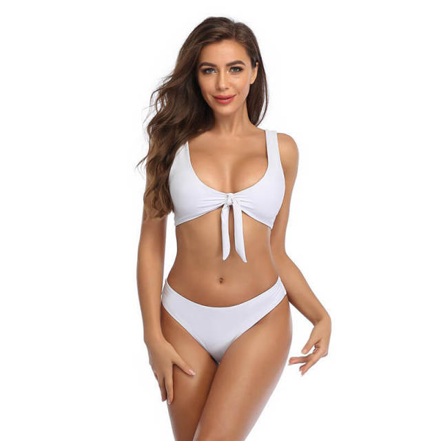 OOVOV Women's Padded Push up Bikini Sets Tie Knot Two Piece Swimsuit for Women Bathing Suits