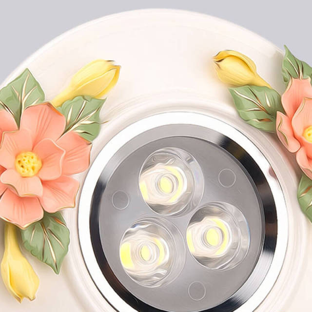 OOVOV Aisle Ceiling Lights 5W LED Ceramics Flowers Balcony Lamp Hallway Light Downlight Flush Mounting Hole Diameter 7cm-9cm