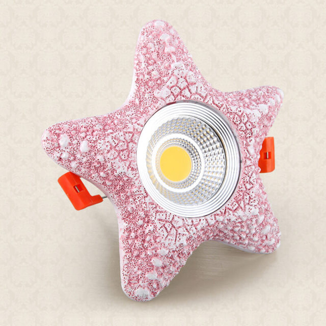 OOVOV LED Star Downlight 6 Inch Mediterranean Cartoon Seastar Downlights Spotlight For Children Room Bedroom Hallway Entrance