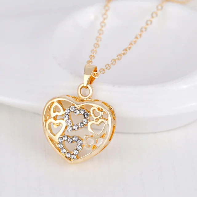 OOVOV Women Butterfly Set 4Pcs Zircon Necklace Earrings Bracelet Ring Ladies Gift Jewelry Gold Plating