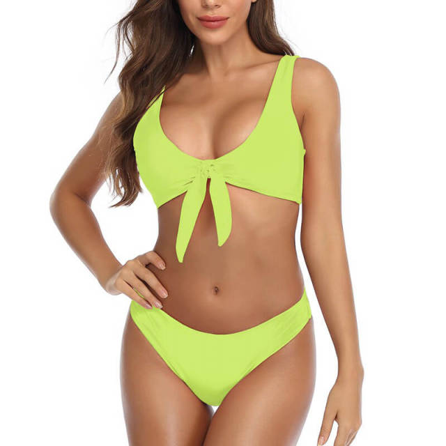 OOVOV Women's Padded Push up Bikini Sets Tie Knot Two Piece Swimsuit for Women Bathing Suits