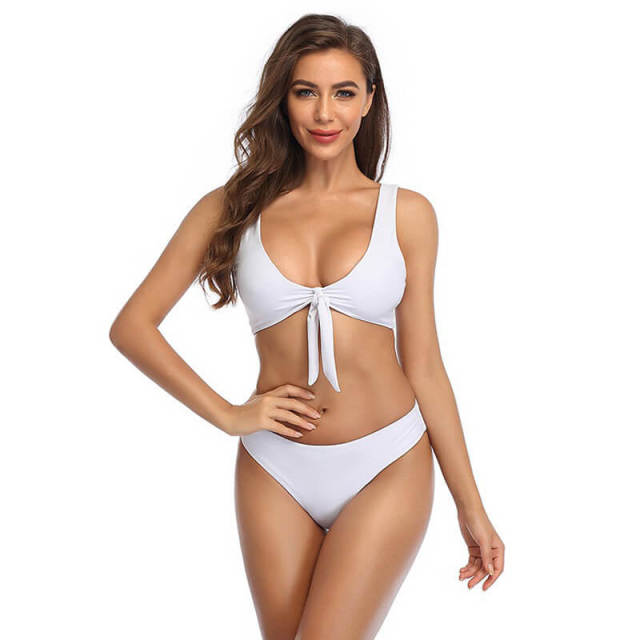 OOVOV Women's Padded Push up Bikini Sets Tie Knot Two Piece Swimsuit for Women Bathing Suits