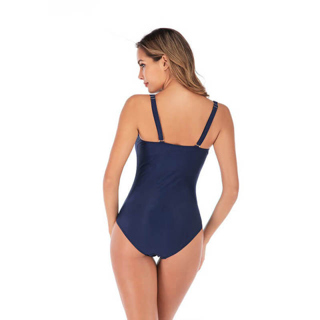 OOVOV Women's One Piece Swimsuits Ruched Twist Front Swimwear Tummy Control Slimming Bathing Suits