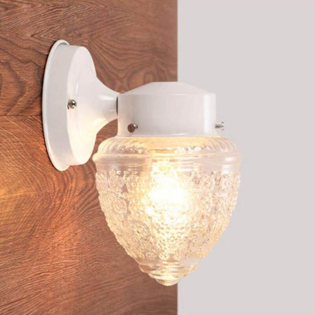 OOVOV Outdoor Waterproof Wall Light Indoor Iron Wall Lamp With Glass Lampshade for Living Room Bedroom Study Room Balcony Aislea