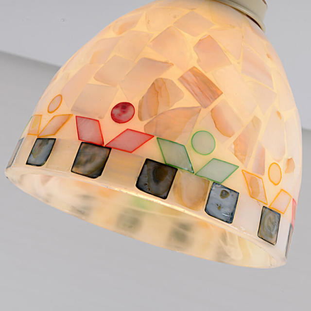 OOVOV Mediterranean Shell Ceiling Light Mosaics Hallway Balcony Ceiling Lamps Corridor Entrance Foyer Ceiling Lamp