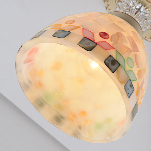 OOVOV Mediterranean Shell Ceiling Light Mosaics Hallway Balcony Ceiling Lamps Corridor Entrance Foyer Ceiling Lamp