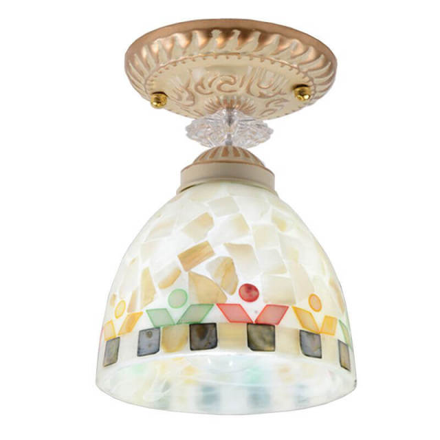 OOVOV Mediterranean Shell Ceiling Light Mosaics Hallway Balcony Ceiling Lamps Corridor Entrance Foyer Ceiling Lamp