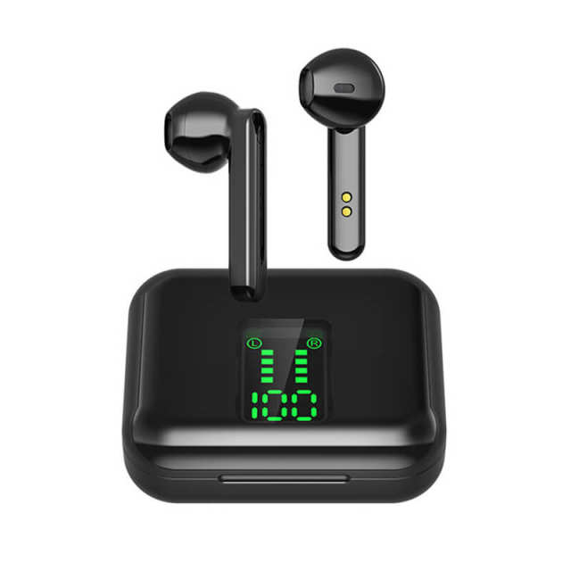 OOVOV Bluetooth Headphones 2-Mics Call Noise Reduction 9Hrs Wireless Earbuds Over Ear Earphones with Charging Case for Sports Running Workout Gaming
