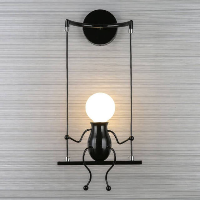 Wall Lights-Creative Little People Swing Wall Light Fixtures