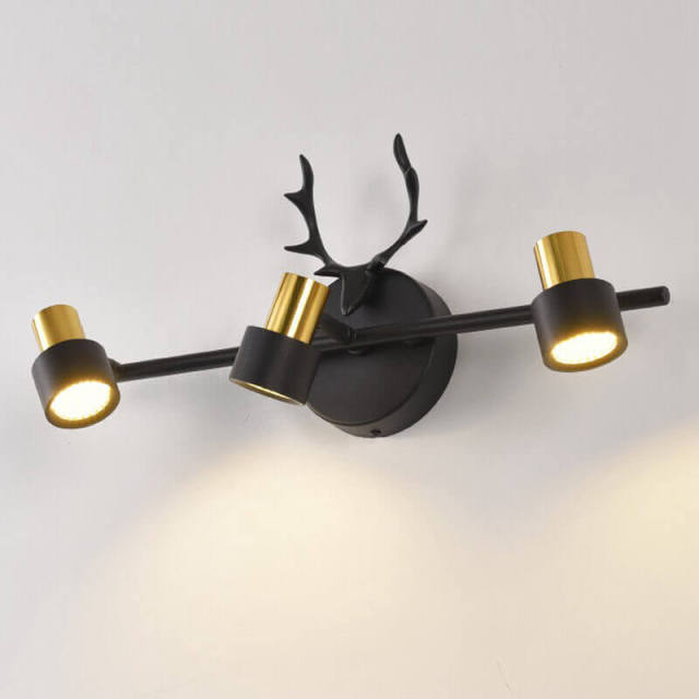 Bathroom Vanity Light Fixtures Antler Wall Sconce with 360° Adjustable Metal Shade