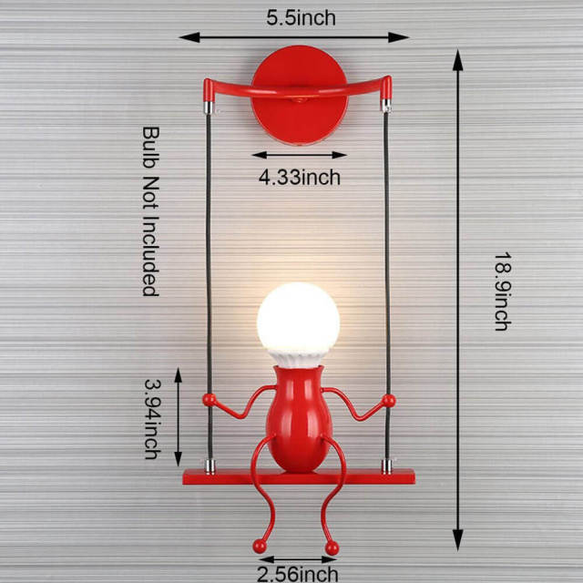 Wall Lights-Creative Little People Swing Wall Light Fixtures