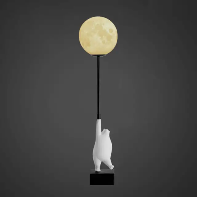 OOVOV Moon Lamp 3D Printed Moon Table Light Night Light for Kids Gift Creative Cartoon Planet Desk Lamp for Childrens Boy and Girl Living Room