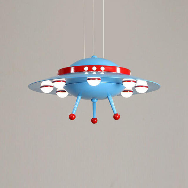 OOVOV Cartoon Childrens Room Pendant Lights Creative UFO Pendant Lamp Chandelier with LED Light Sources for Kids Room Bedroom Boys Room