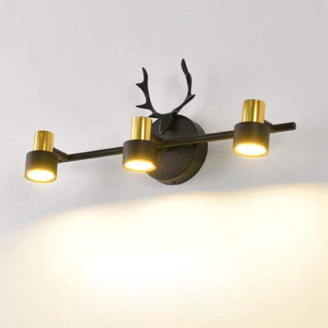 Bathroom Vanity Light Fixtures Antler Wall Sconce with 360° Adjustable Metal Shade