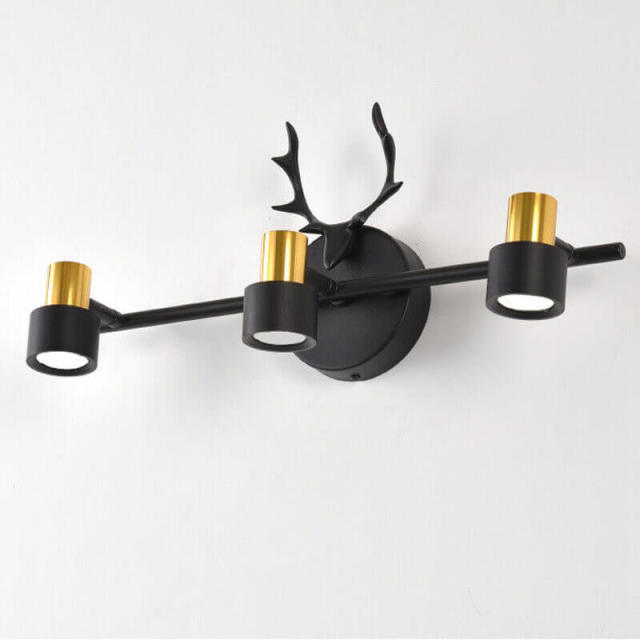 Bathroom Vanity Light Fixtures Antler Wall Sconce with 360° Adjustable Metal Shade