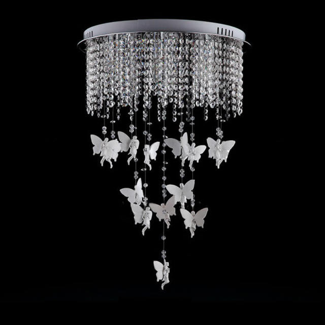 OOVOV Crystal Angel Ceiling Lamp Romantic Kids Room Ceiling Lighting Bedroom Study Room Baby Room Pendant Light Fixtures