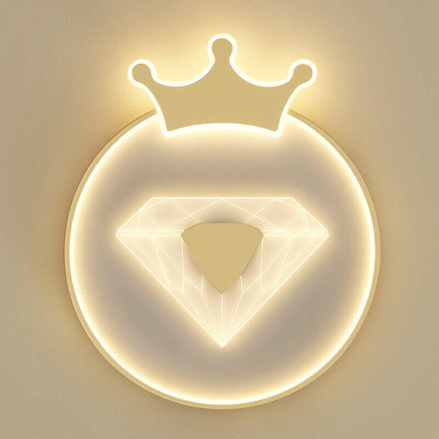 OOVOV Childrens Room Ceiling Light Fixture 6000k LED Creative Crown Ceiling Lights for Princess Room Baby Room Bedroom Cartoon Style