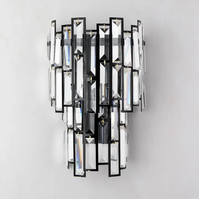 OOVOV Crystal Wall Light Modern Gold Wall Sconce Night Light Fixture for Room Lighting Bedroom Bedside Living Room Hallway 2*E14 Socket