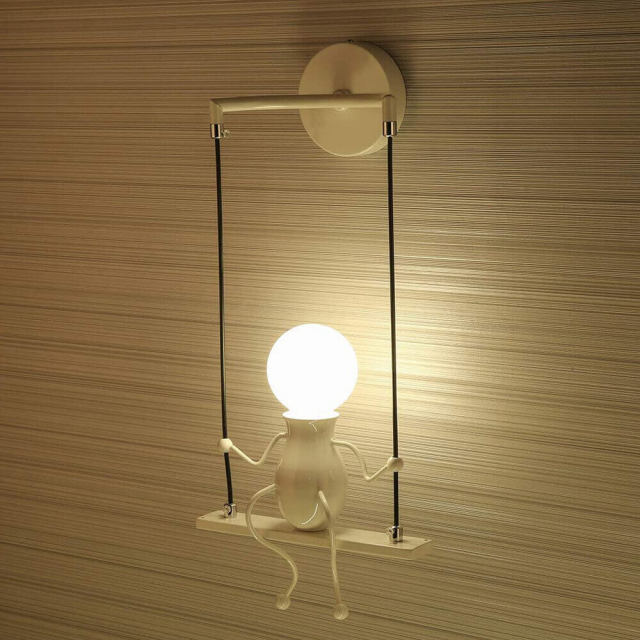 Wall Lights-Creative Little People Swing Wall Light Fixtures