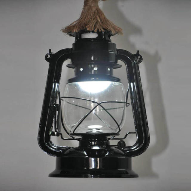 Kerosene Pendant Lights with Glass Lampshade Industrial style Glass Hemp rope Pendant Lamp