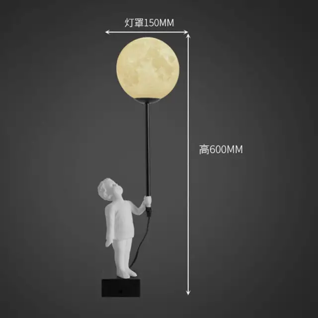 OOVOV Moon Lamp 3D Printed Moon Table Light Night Light for Kids Gift Creative Cartoon Planet Desk Lamp for Childrens Boy and Girl Living Room