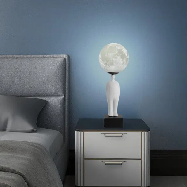 OOVOV Moon Lamp 3D Printed Moon Table Light Night Light for Kids Gift Creative Cartoon Planet Desk Lamp for Childrens Boy and Girl Living Room