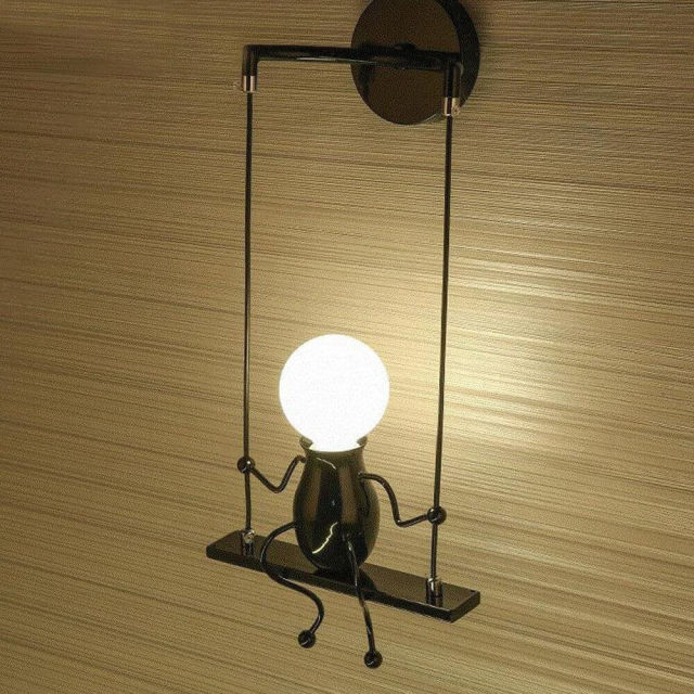 Wall Lights-Creative Little People Swing Wall Light Fixtures