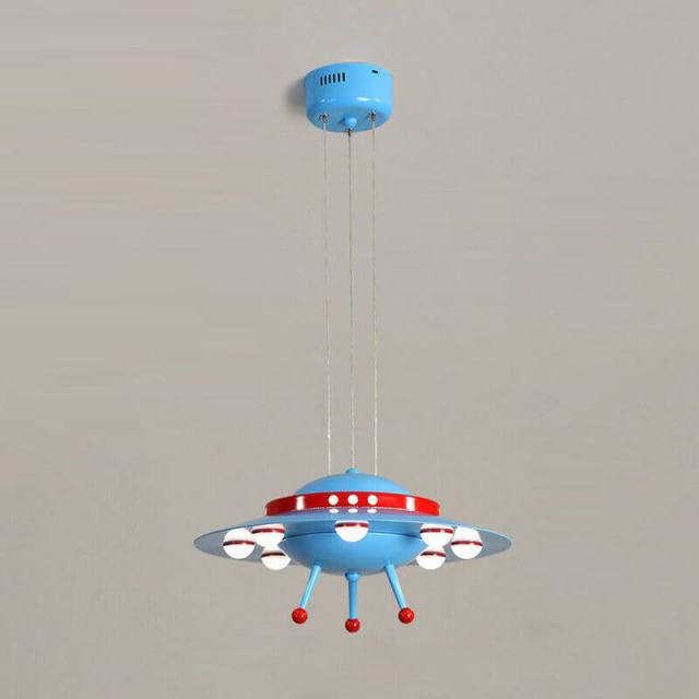 OOVOV Cartoon Childrens Room Pendant Lights Creative UFO Pendant Lamp Chandelier with LED Light Sources for Kids Room Bedroom Boys Room