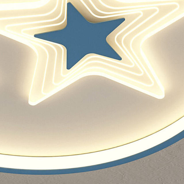 OOVOV Cartoon Star Child Ceiling Lights 16 inch Creative Ceiling Lamp Include 25W LED Light Sources for Baby Room Kids Bedroom Ceiling Light