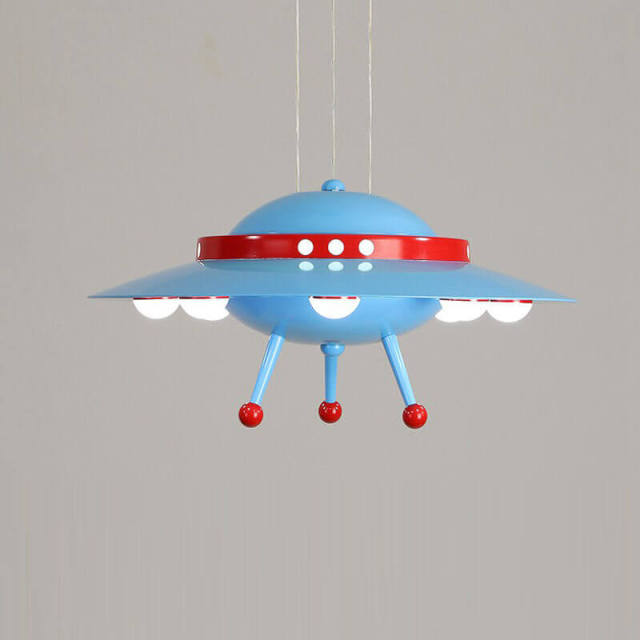 OOVOV Cartoon Childrens Room Pendant Lights Creative UFO Pendant Lamp Chandelier with LED Light Sources for Kids Room Bedroom Boys Room