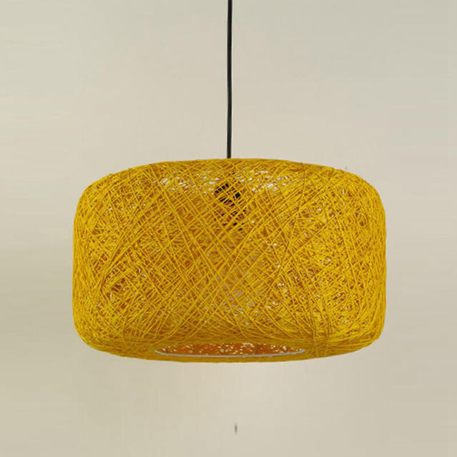 OOVOV Pendant Light Creative Bird Nest Pendant Lamps With Beige Rattan Lampshade 16&quot;D Natural Twine