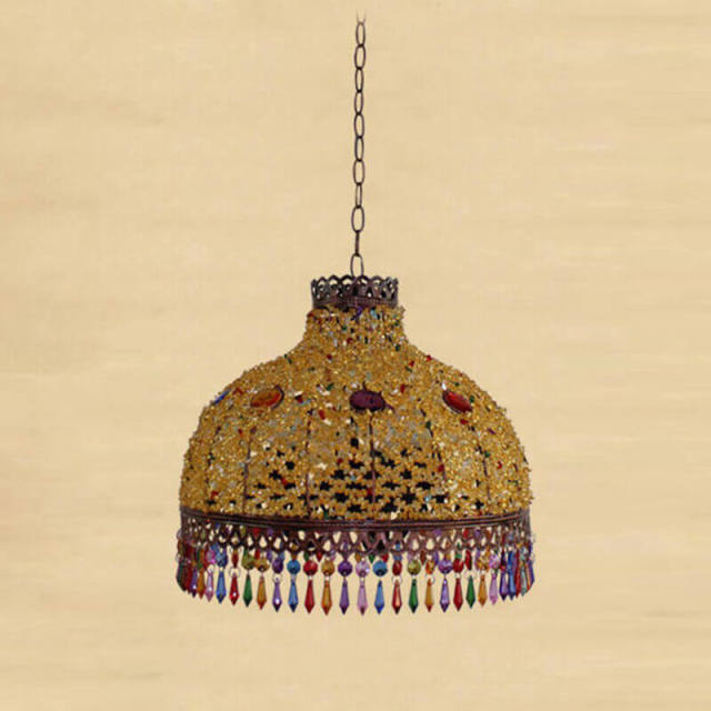 OOVOV Pendant Light-Bohemian Indoor Home Pendant Lamp With Acrylic Beading Lampshade Retro 3 Light Hanging Light Fixtures for Corridor Blacony Dining