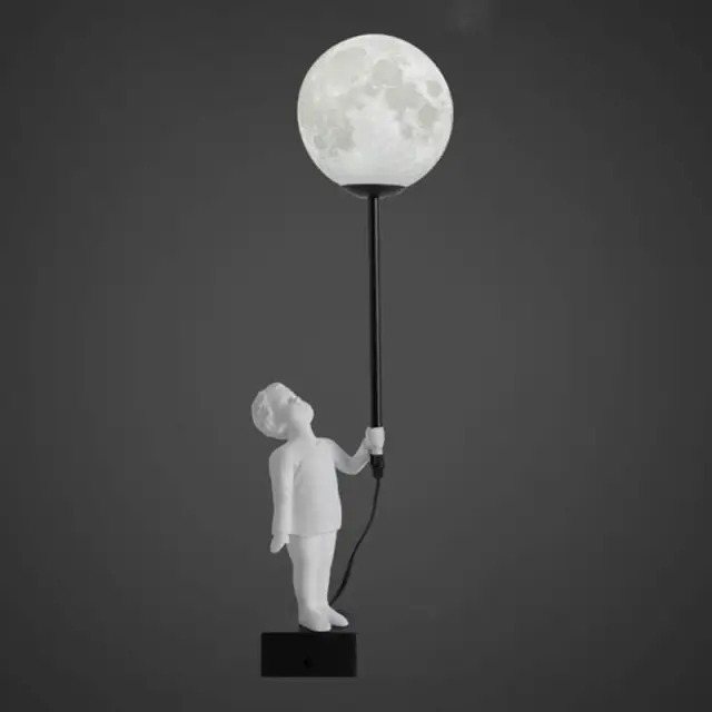 OOVOV Moon Lamp 3D Printed Moon Table Light Night Light for Kids Gift Creative Cartoon Planet Desk Lamp for Childrens Boy and Girl Living Room