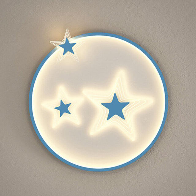 OOVOV Cartoon Star Child Ceiling Lights 16 inch Creative Ceiling Lamp Include 25W LED Light Sources for Baby Room Kids Bedroom Ceiling Light