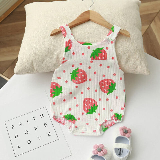 OOVOV Summer Sling One-piece Suit For Baby Boy And Girl,Knitted Cotton Triangle Climbing Infants Toddlers Clothes Ropper Jumpsuit