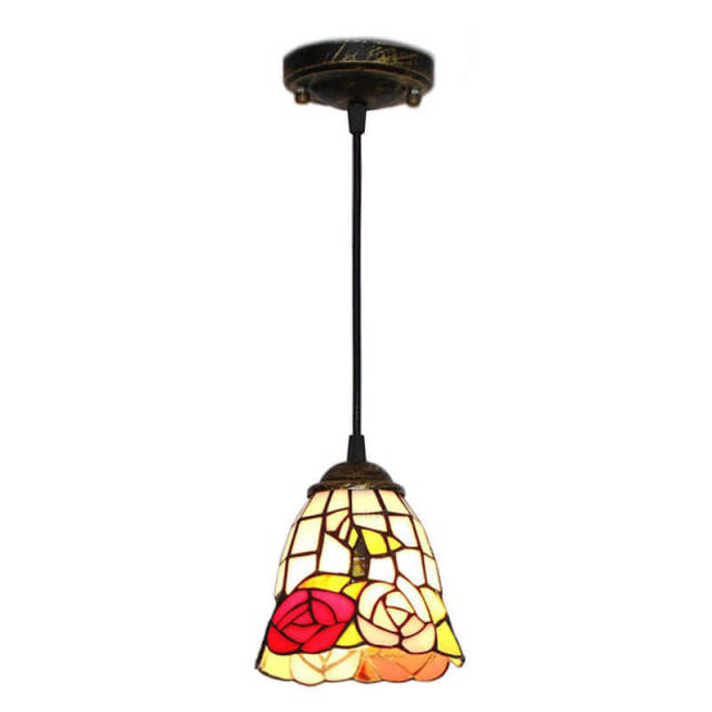 OOVOV Tiffany Pendant Lights Pendant Light With Stained Glass Shade Chandelier Ceiling Fixture Dining Living Room Bedroom Study Office Coffee Bar Hall
