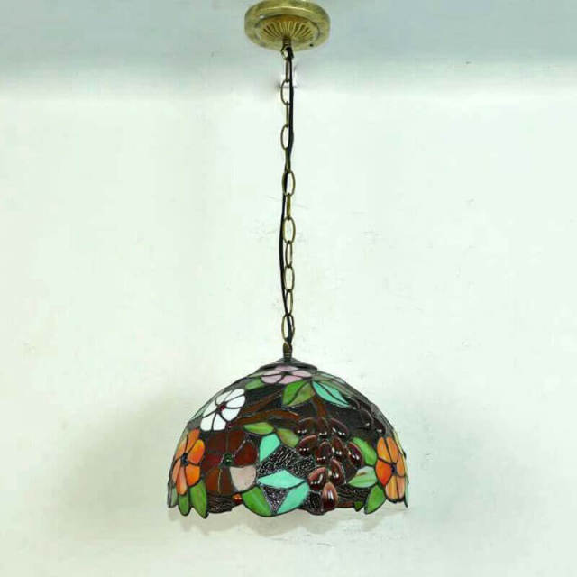 OOVOV Tiffany Hanging Lighting - Stained Glass Lampshade Ceiling Pendant Light For Restaurant Kitchen Cafe Bar Balcony